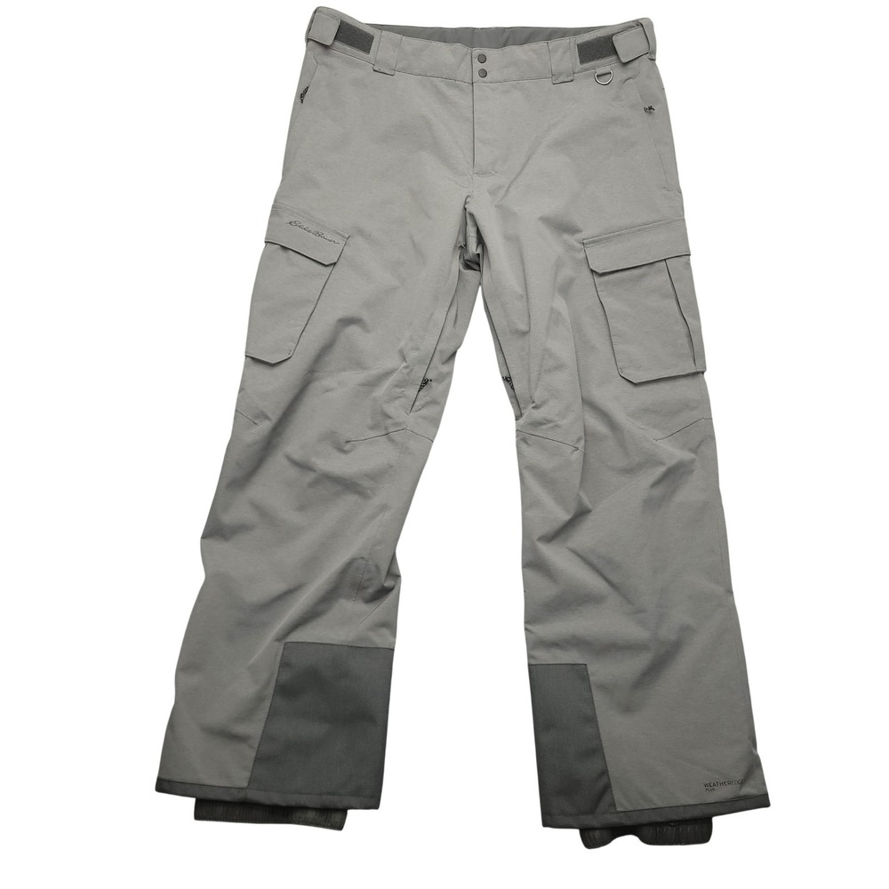 Eddie Bauer Snow Pants Mens Large 37x32 Gray WeatherEdge Plus Waterproof Ski